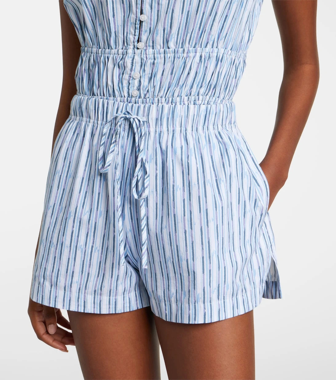 Velvet - Ebba striped cotton-blend shorts