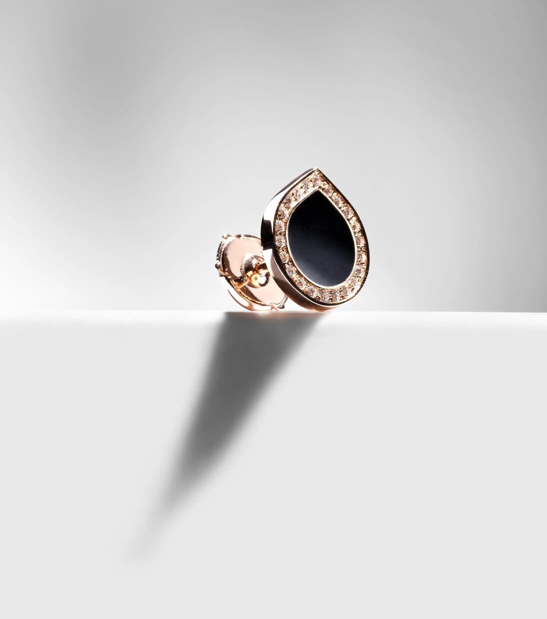 Repossi - Antifer 18kt rose gold single earring with onyx and diamonds