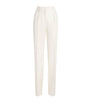 White Virgin Wool Flared Trousers