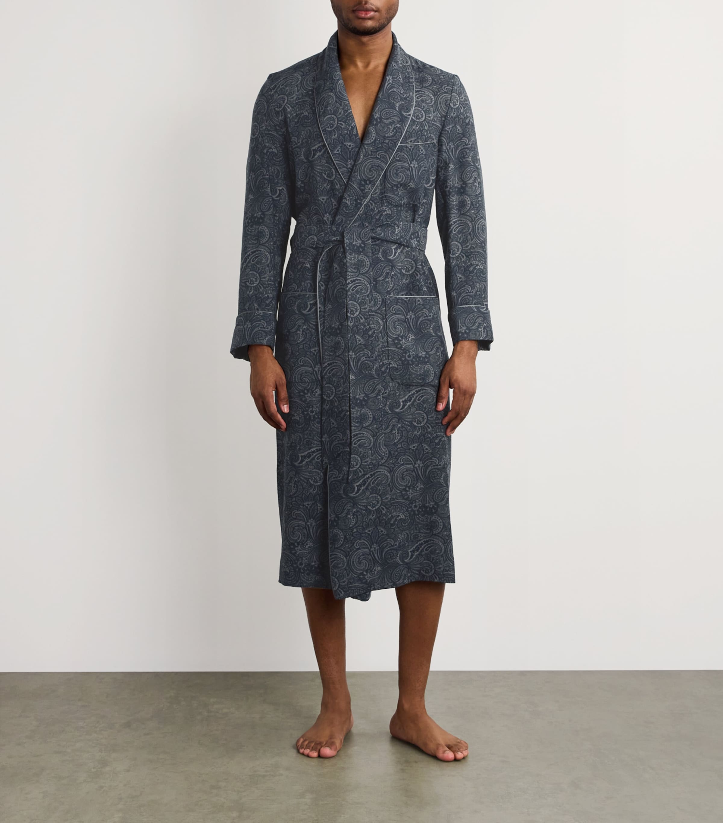 Wool Paisley Print Dressing Gown