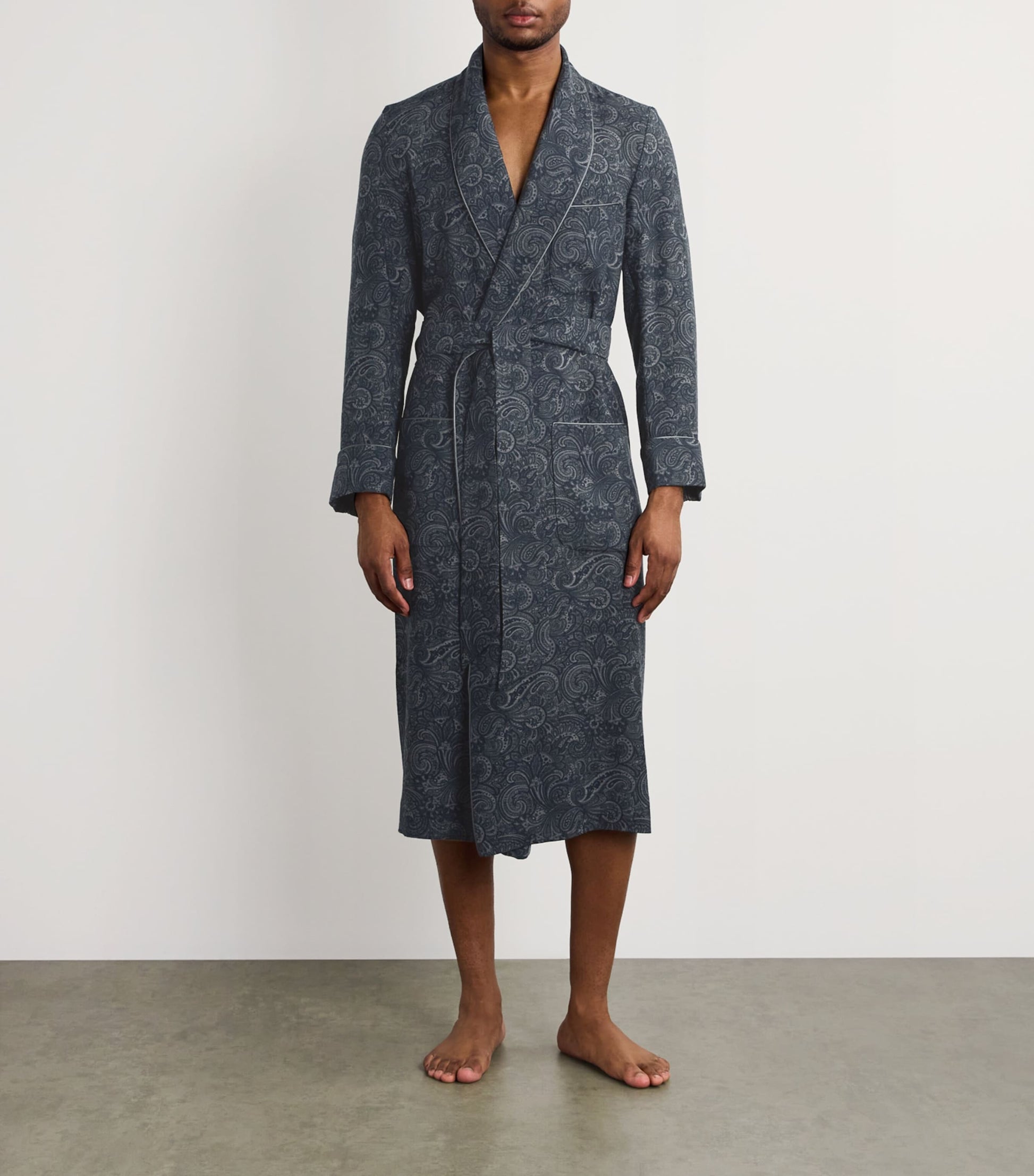 Wool Paisley Print Dressing Gown