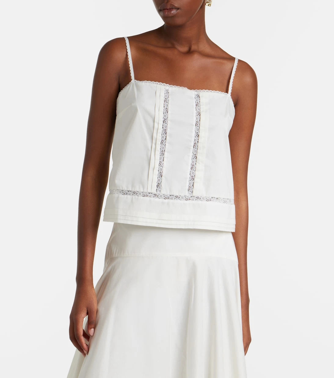 Staud - Corinna embroidered cotton voile top