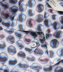 Tory Burch Blue Silk Organza Graphic Print Shirt Dress