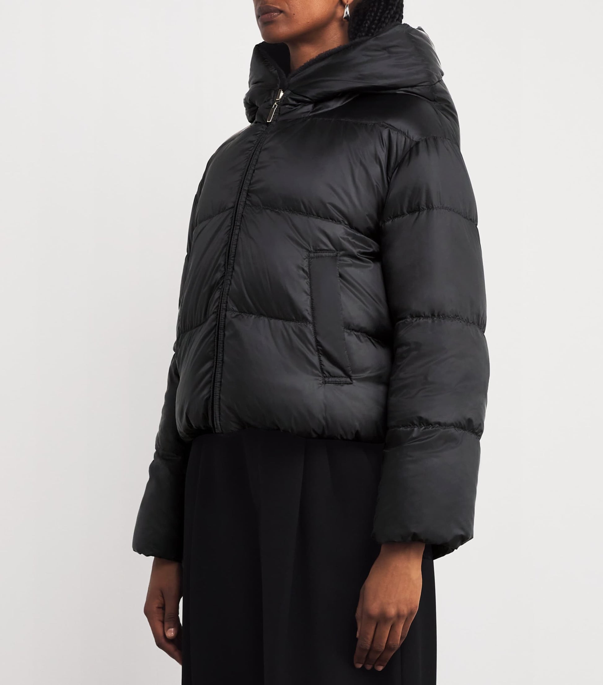 Max Mara Black Reversible Quilted Jacket