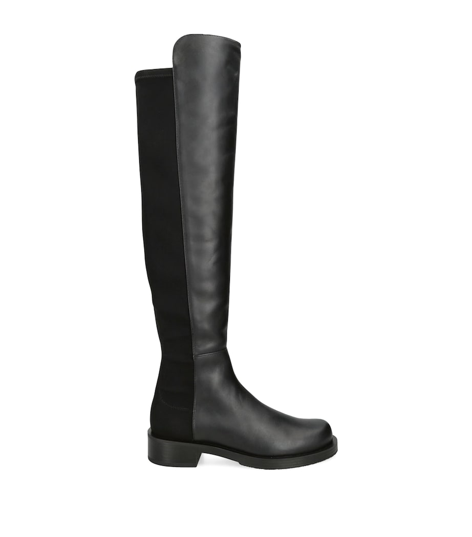 Stuart Weitzman Black Leather 5050 Bold Over-The-Knee Boots