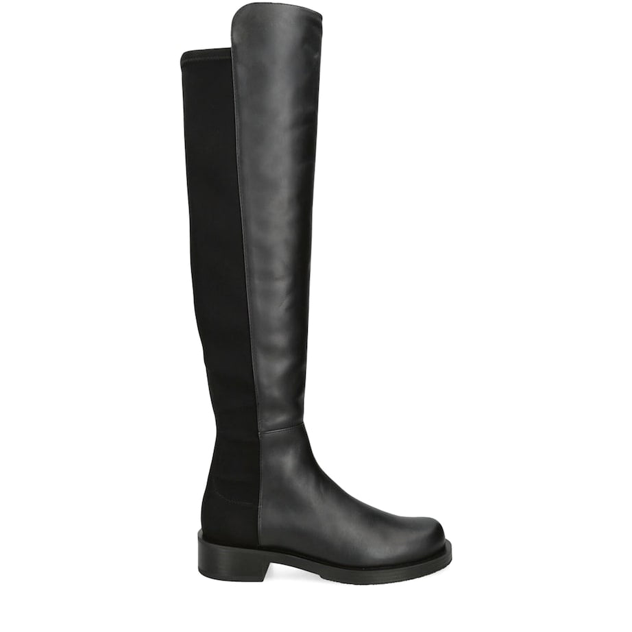 Stuart Weitzman Black Leather 5050 Bold Over-The-Knee Boots