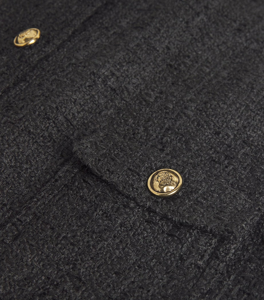 Tweed Mini Shift Dress BLACK