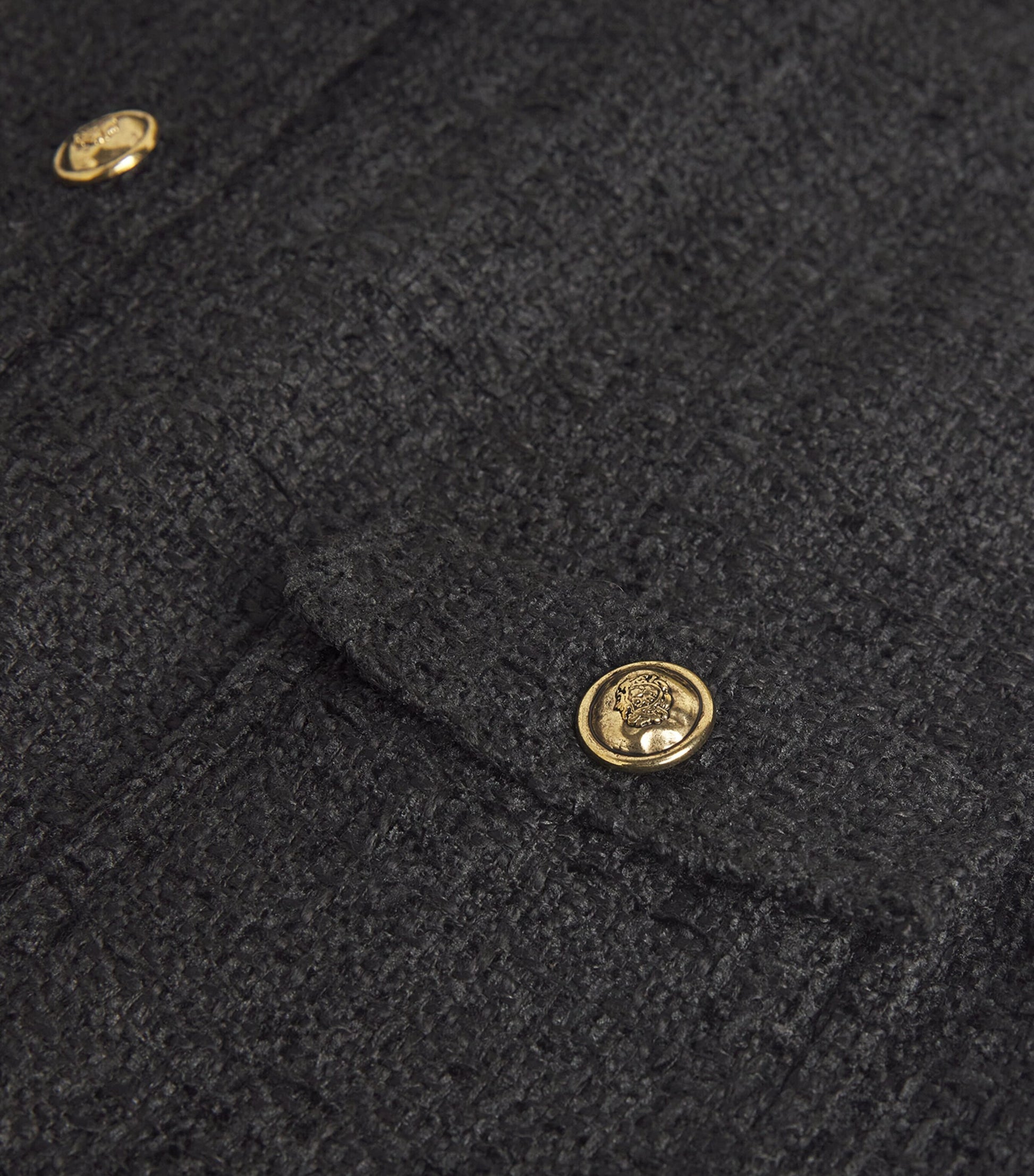 Tweed Mini Shift Dress BLACK