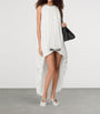 LOEWE White Silk Draped Mini Dress
