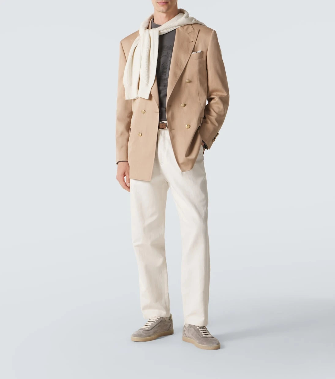 Brunello Cucinelli - Cotton and linen straight pants