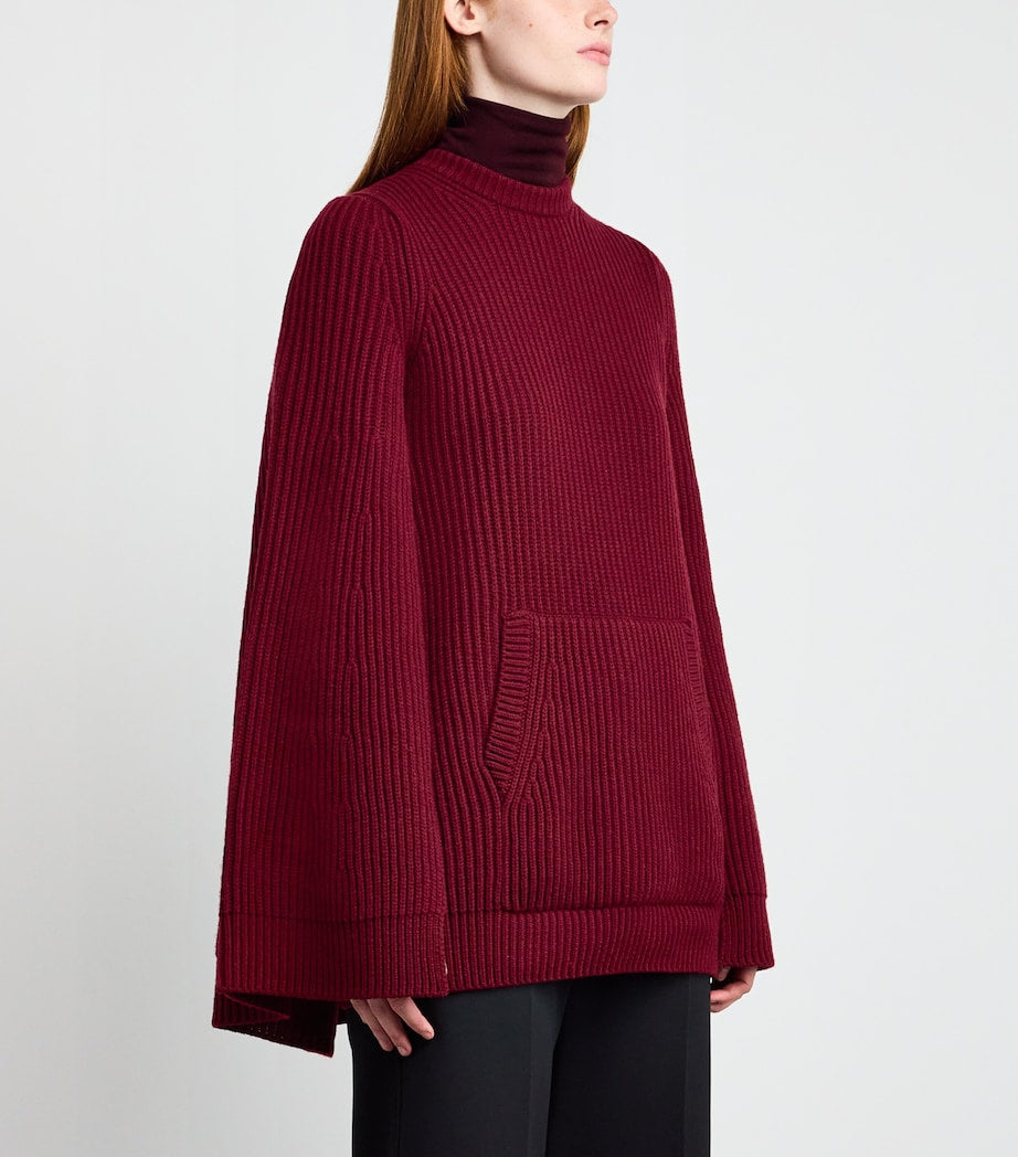 Max Mara Red Wool-Cashmere Mini Dress