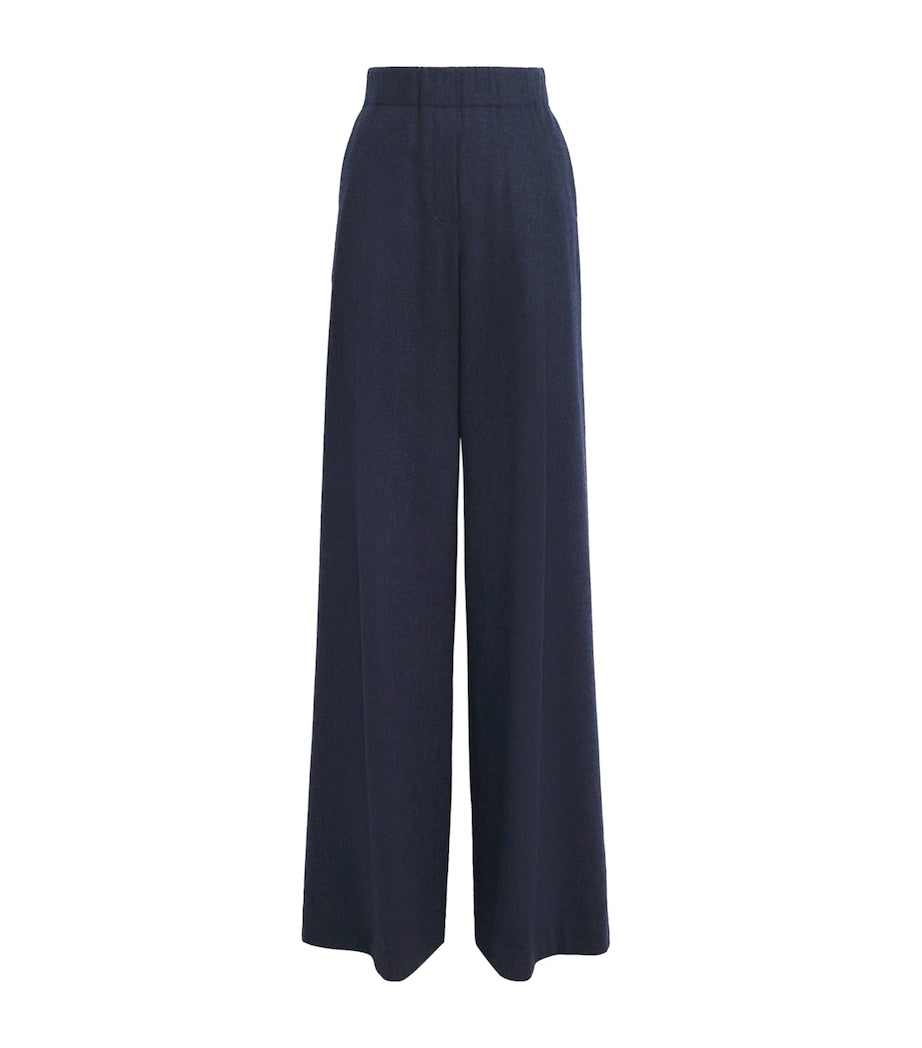 Wool-Cashmere Astor Wide-Leg Trousers