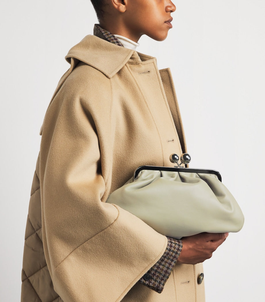 Weekend Max Mara Green Medium Leather Pasticcino Clutch Bag