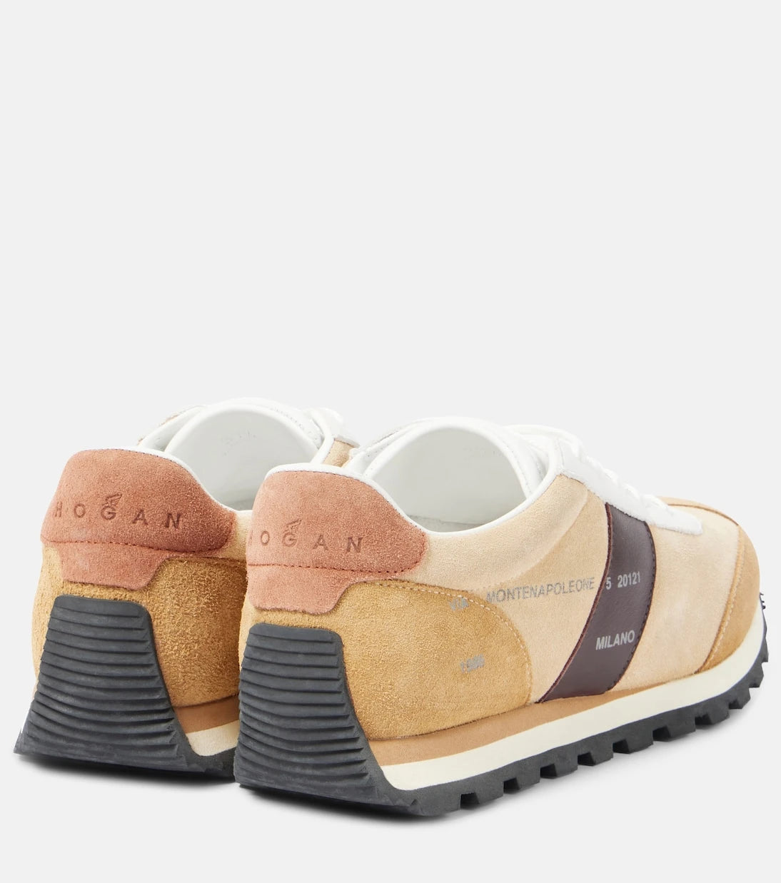 Hogan - Leather-trimmed suede sneakers