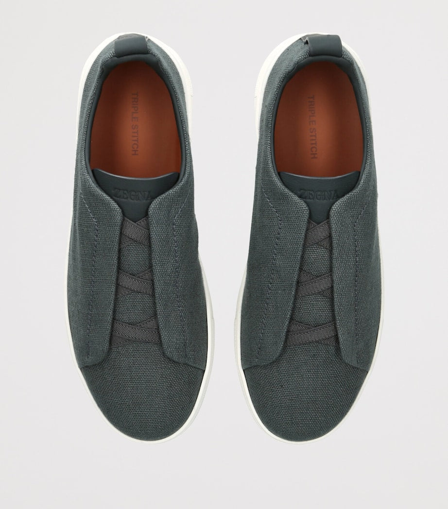 Cotton-Linen Triple Stitch Sneakers