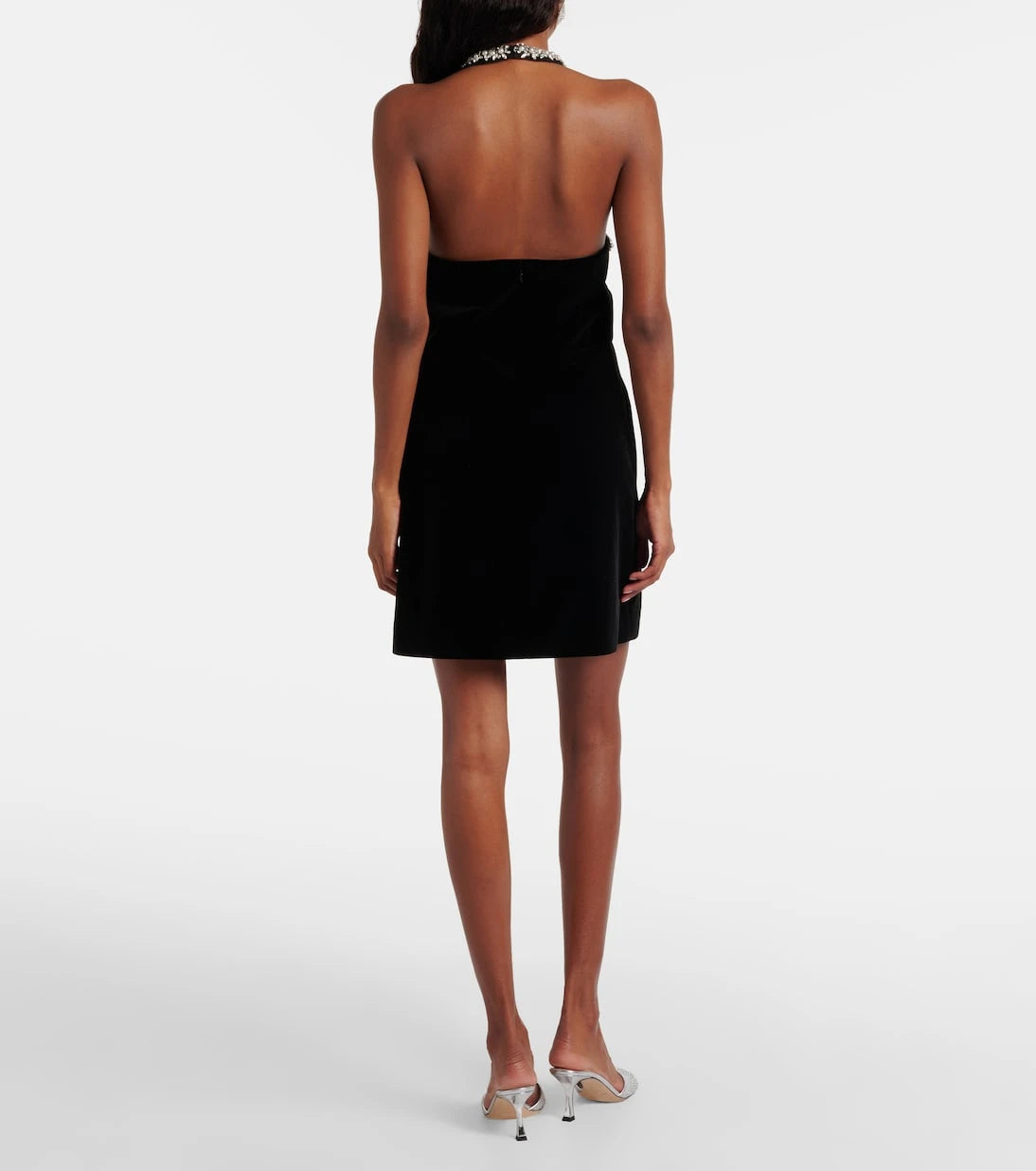 Self-Portrait - Crystal-embellished velvet minidress