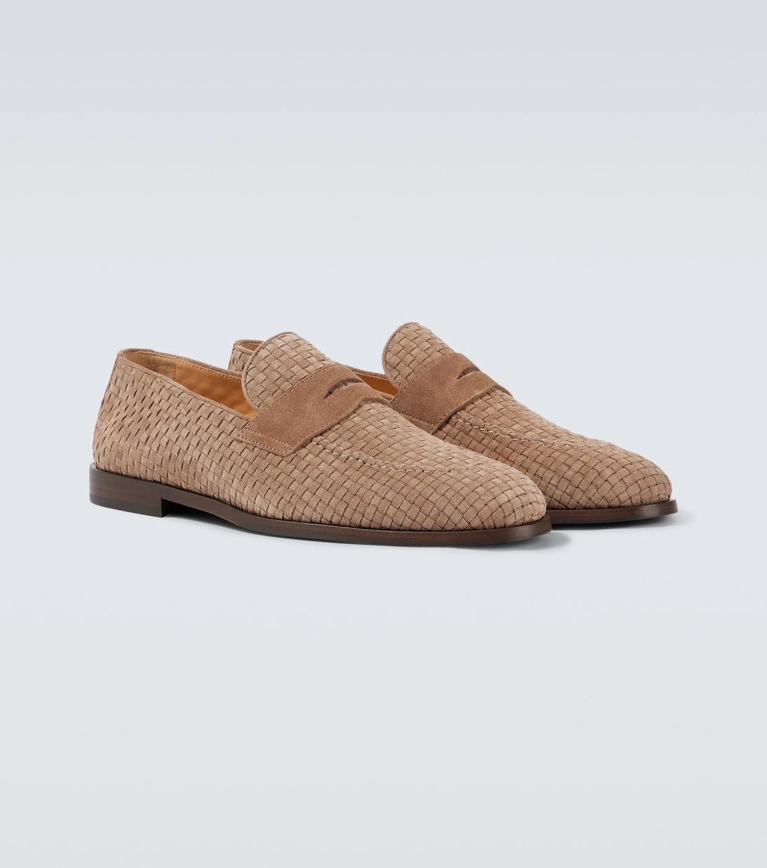 Brunello Cucinelli - Woven suede penny loafers