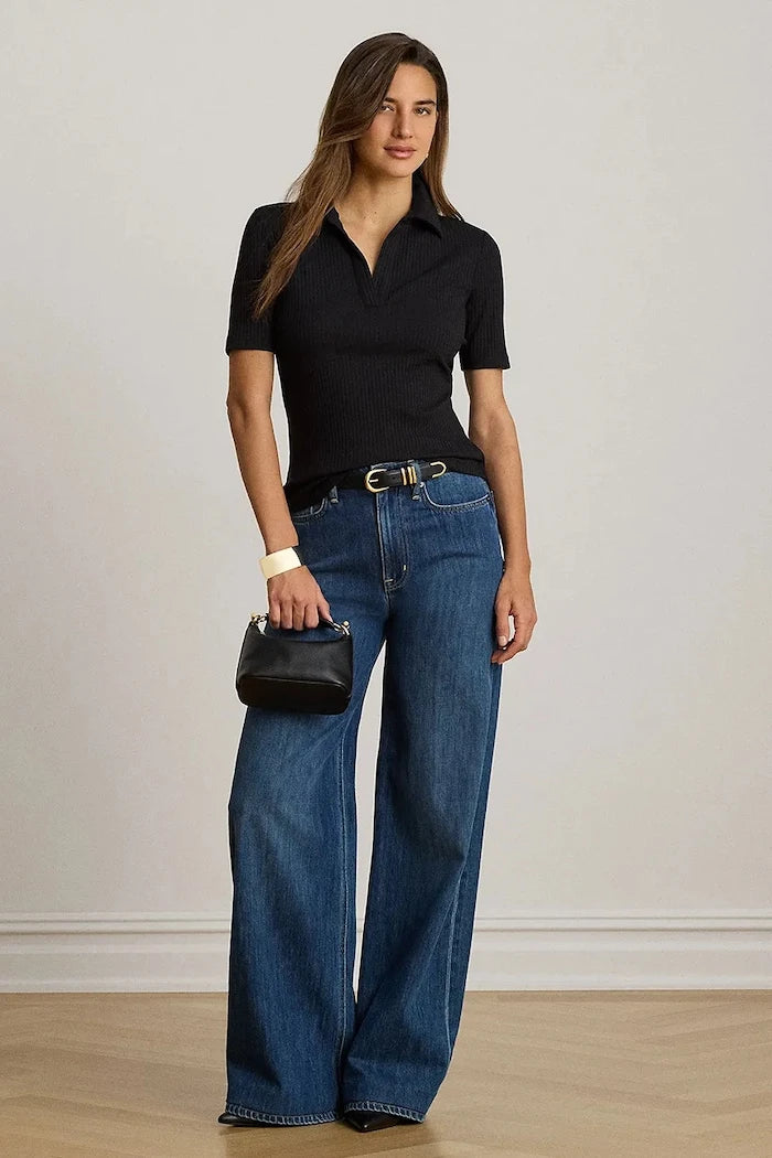 Lauren Ralph Lauren yakalı kadın tişört