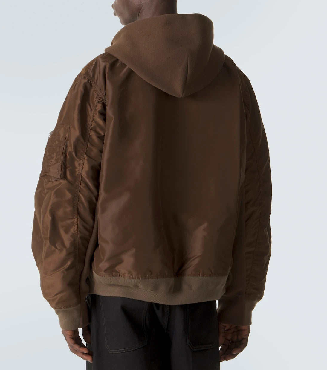 Sacai - Cotton-blend and twill hoodie