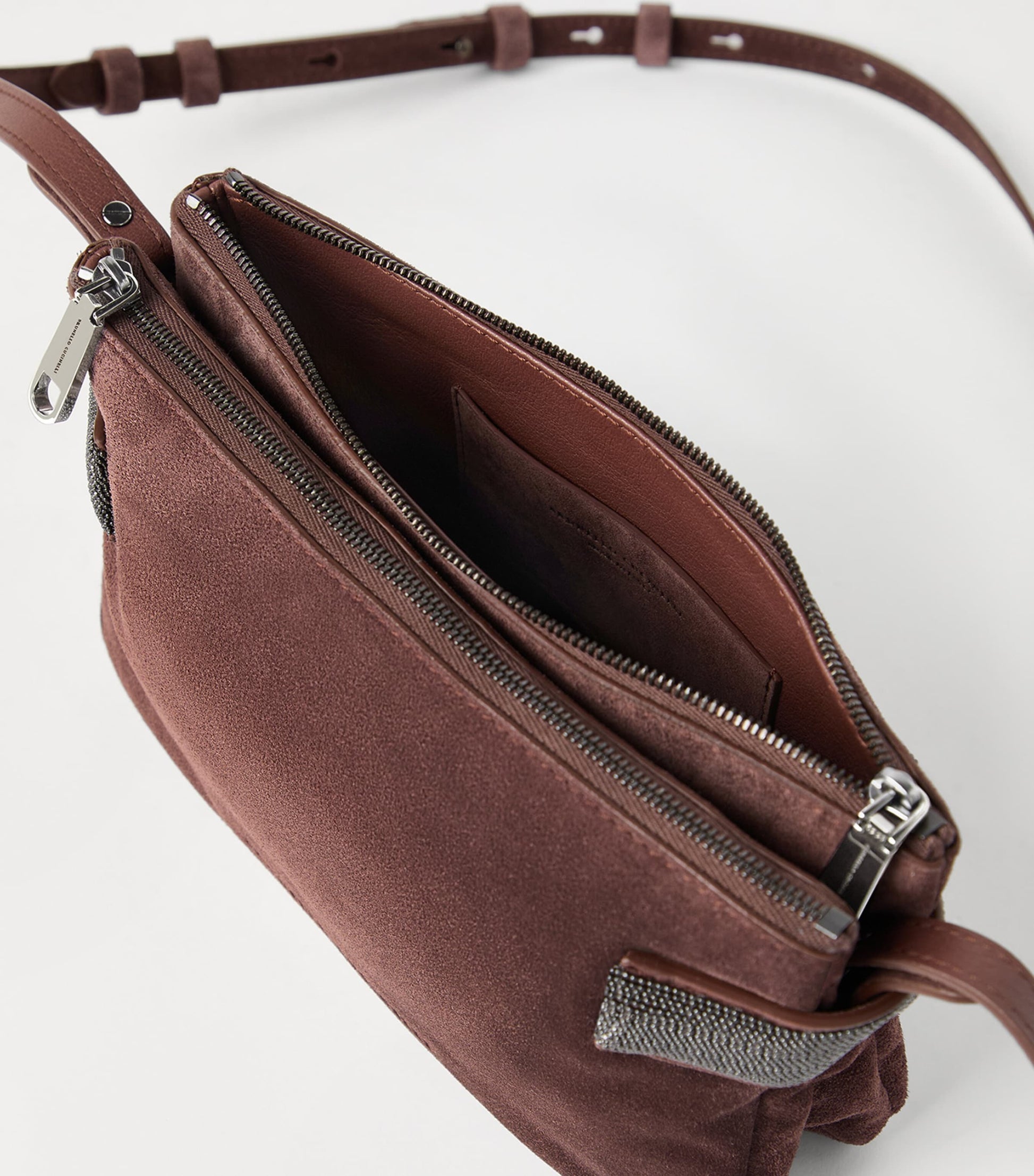 Brunello Cucinelli Mini Suede Essence Shoulder Bag