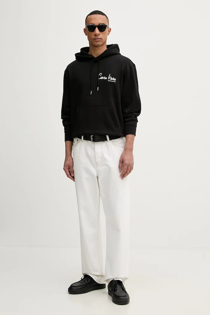 Calvin Klein Jeans Erkek Kapüşonlu Pamuklu Sweatshirt