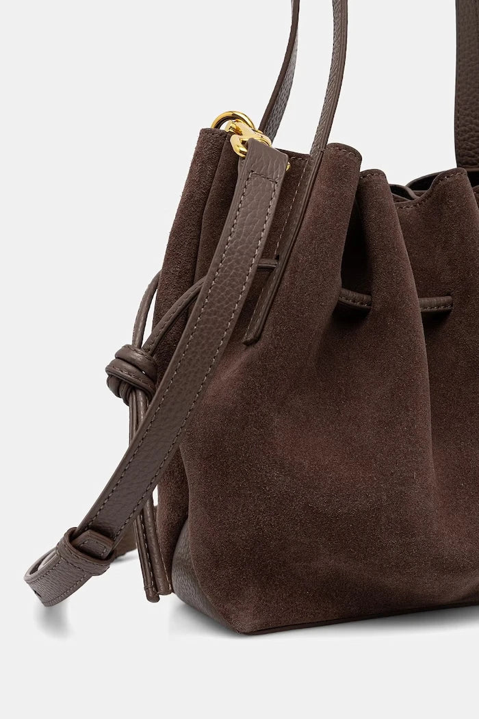 Yuzefi чанта crossbody дамска от кожа MINI SCALLOP