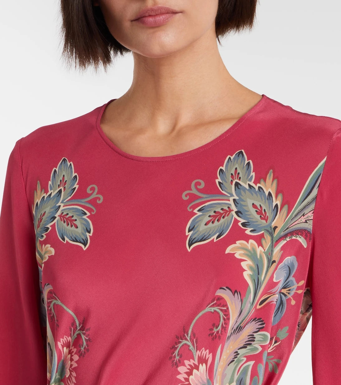 Etro - Belted printed silk maxi dress