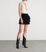 Balmain Black Ruffle Knit Mini Skirt