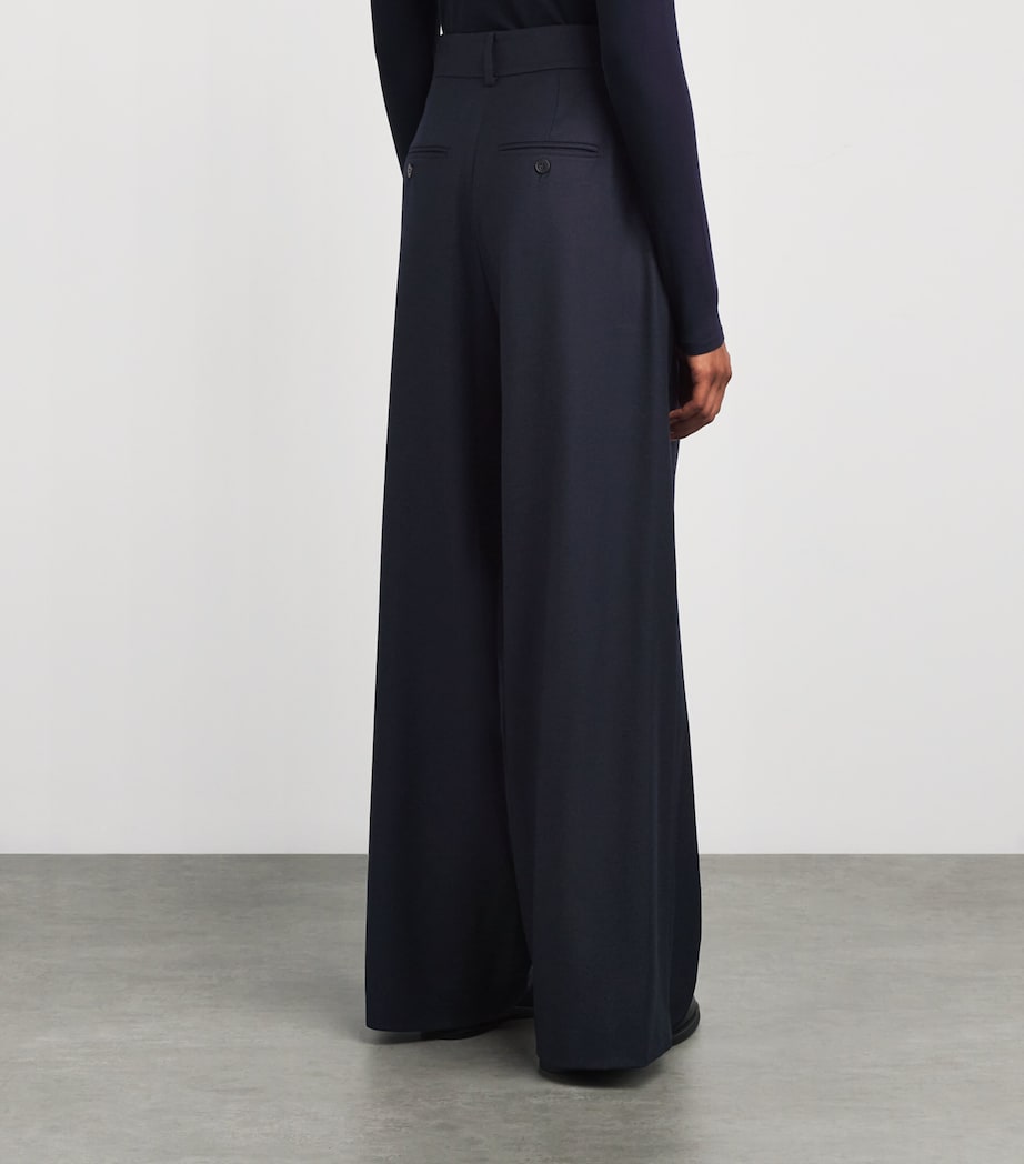 Weekend Max Mara Blue Stretch Wool Trousers