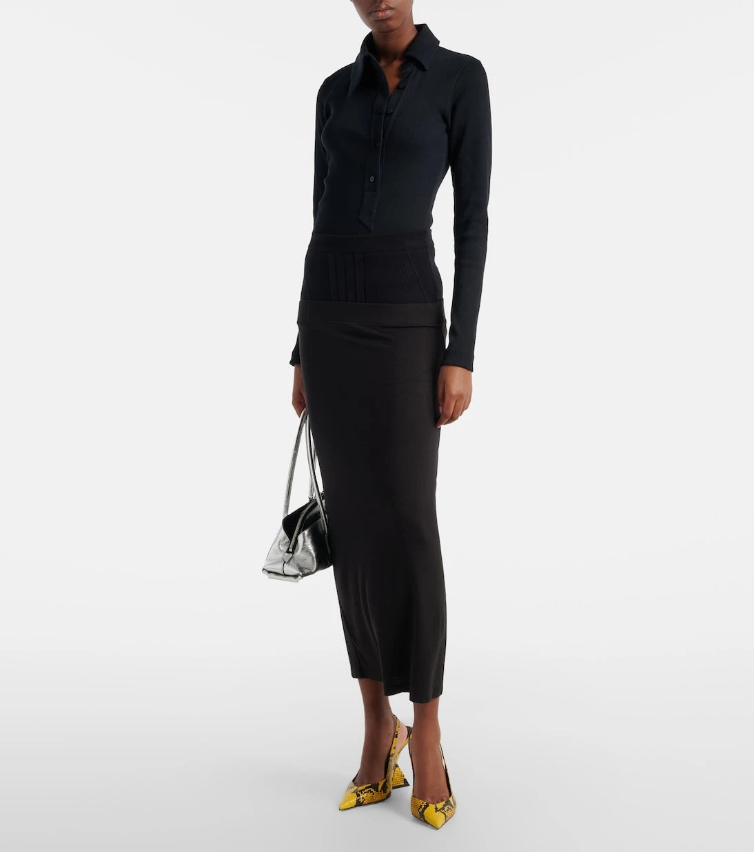 The Attico - Jersey midi skirt
