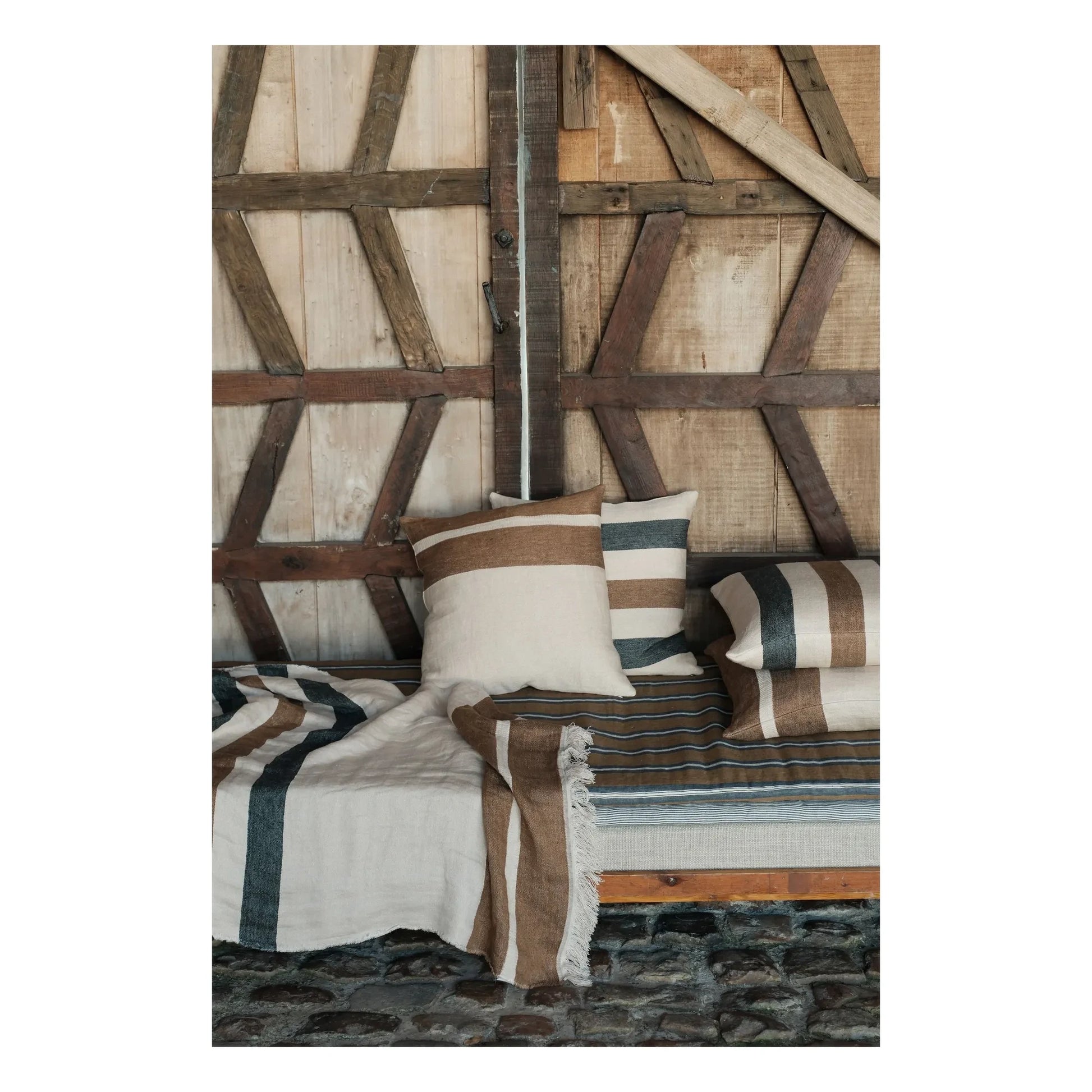 Libeco - Dakota Stripe cushion cover | Ecru