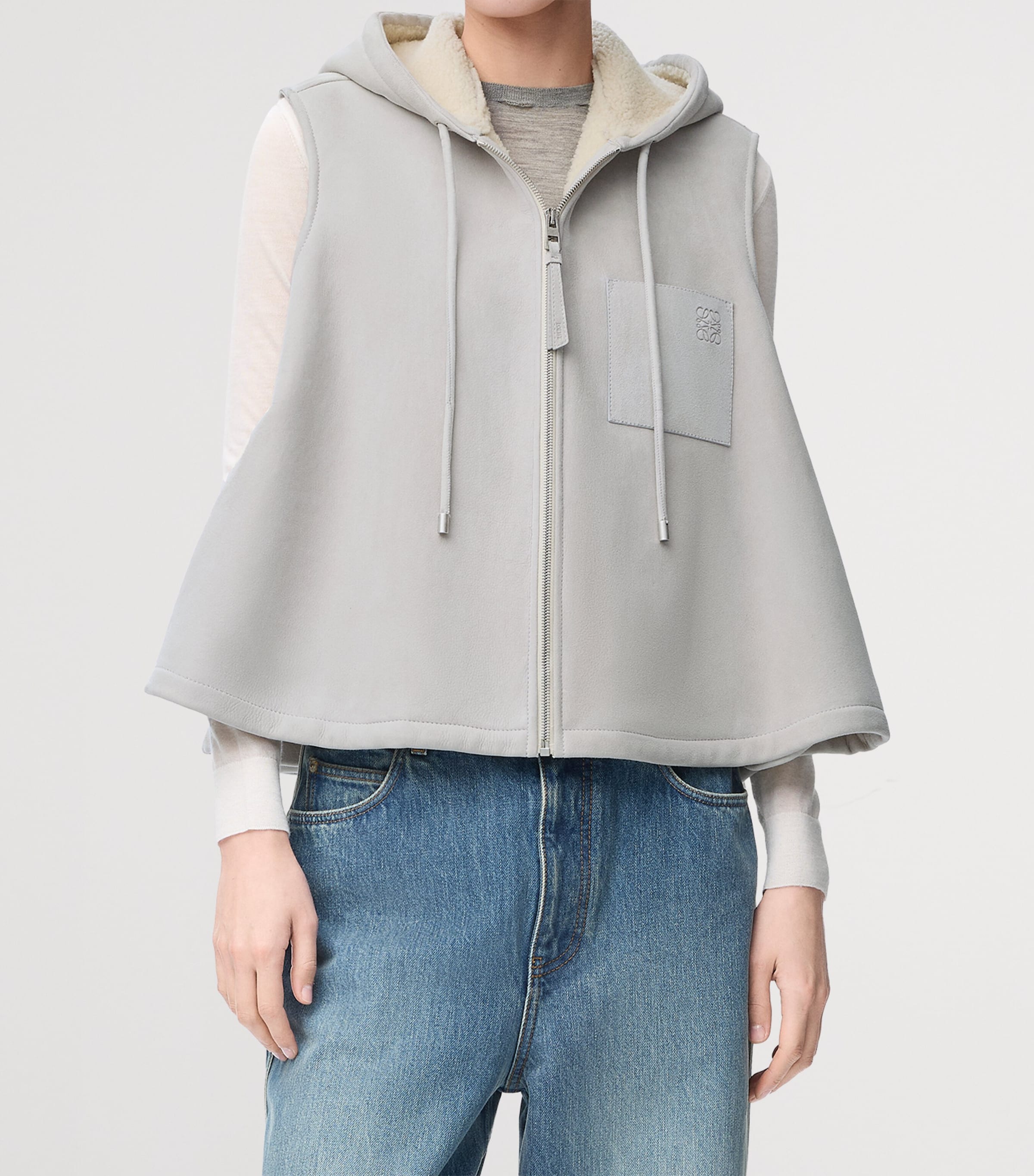LOEWE Grey Lambskin Gilet