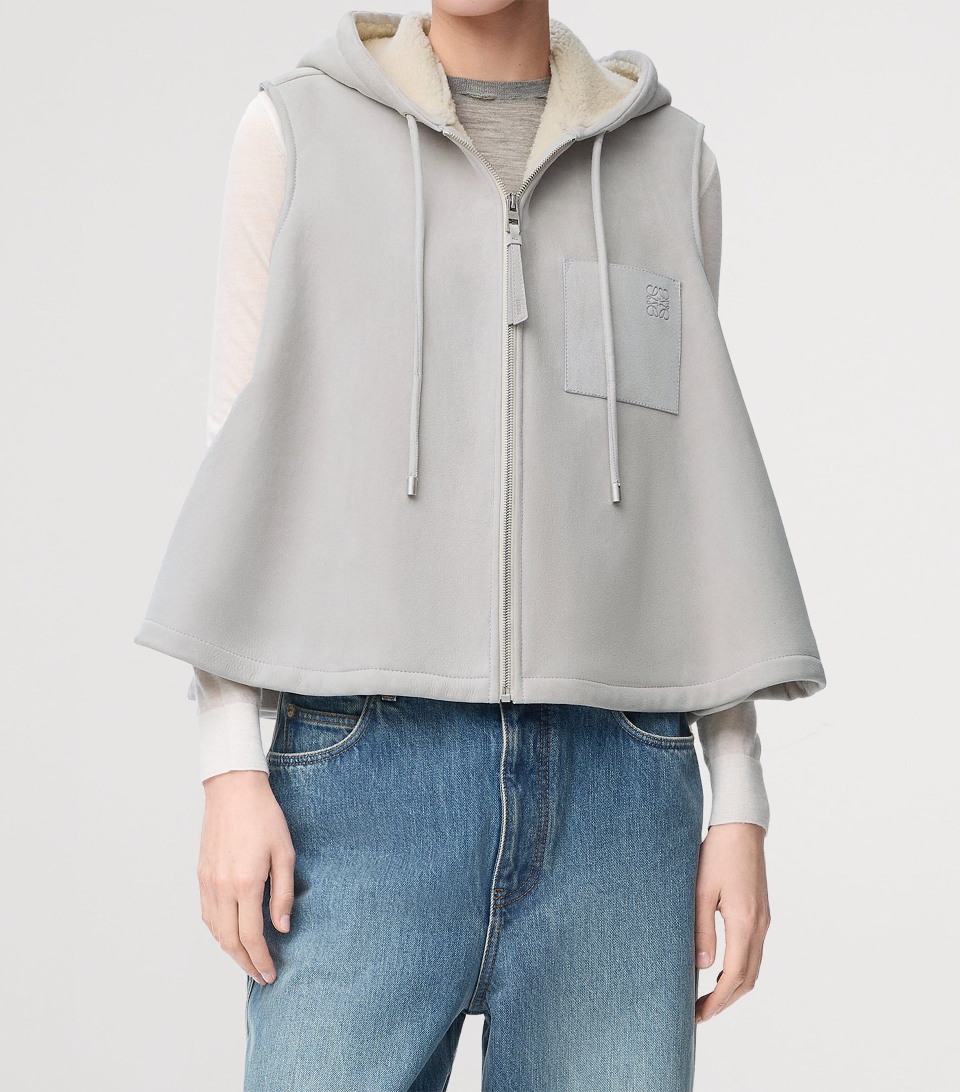 LOEWE Grey Lambskin Gilet
