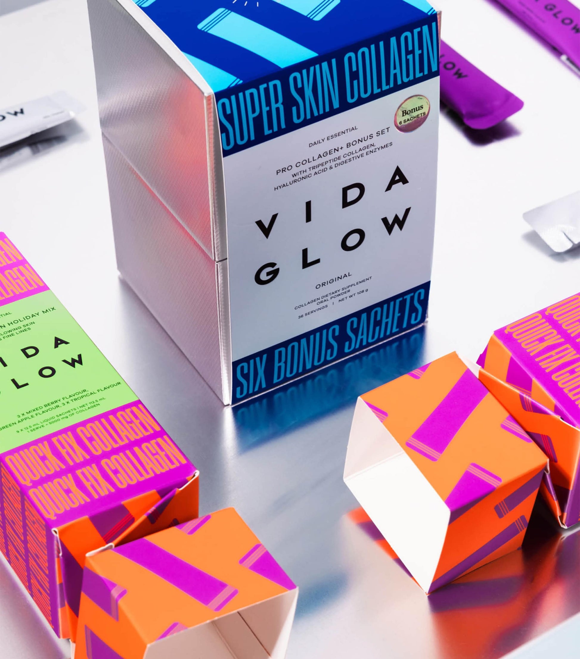 Vida Glow Super Skin Collagen Pro Collagen+ Bonus Set (36 x 3g)