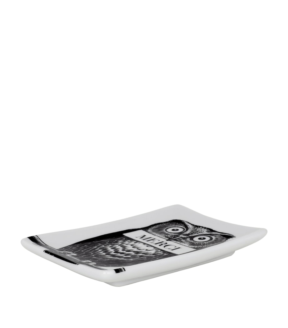 Fornasetti Rectangular Porcelain Ashtray