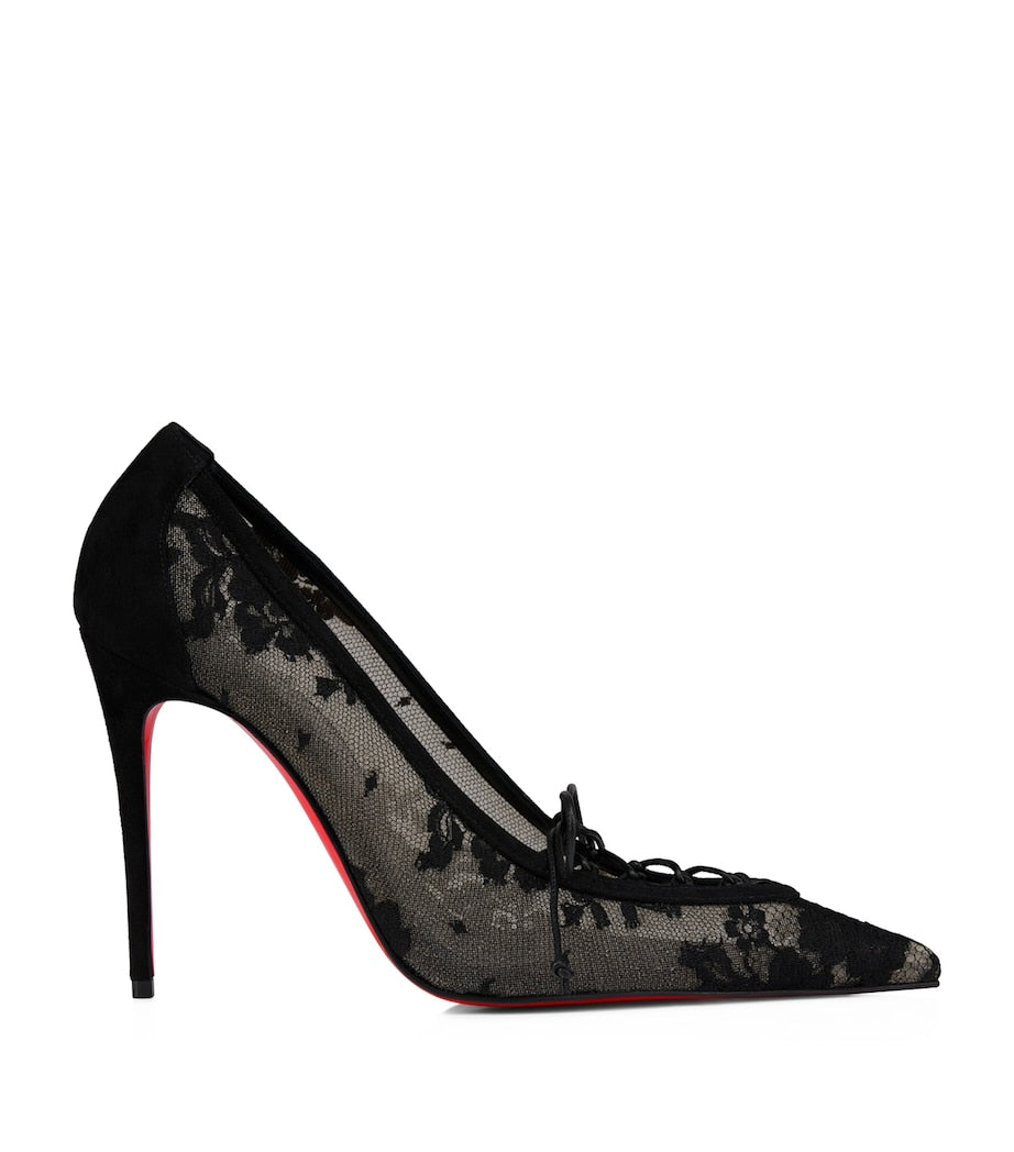 Christian Louboutin Red KM Lace-Up Pumps 100