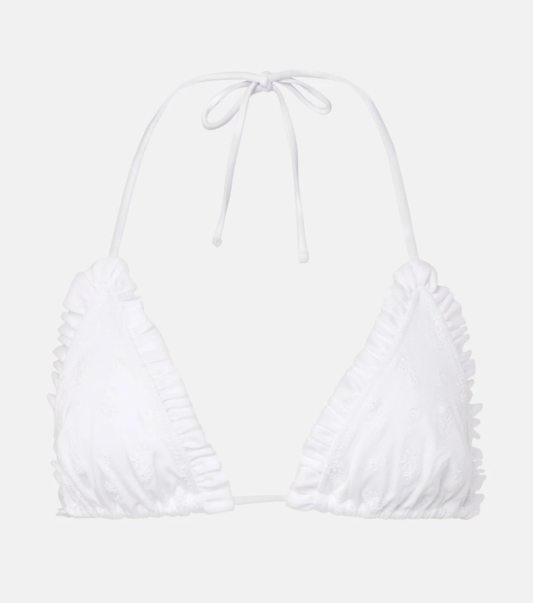 Chloé - Broderie anglaise ruffled bikini top