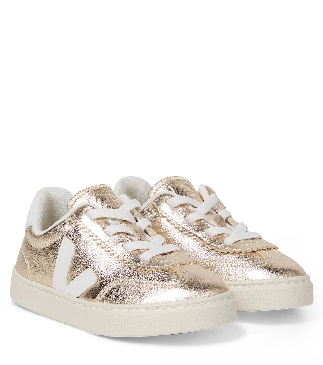 Veja Kids - Volley metallic leather sneakers