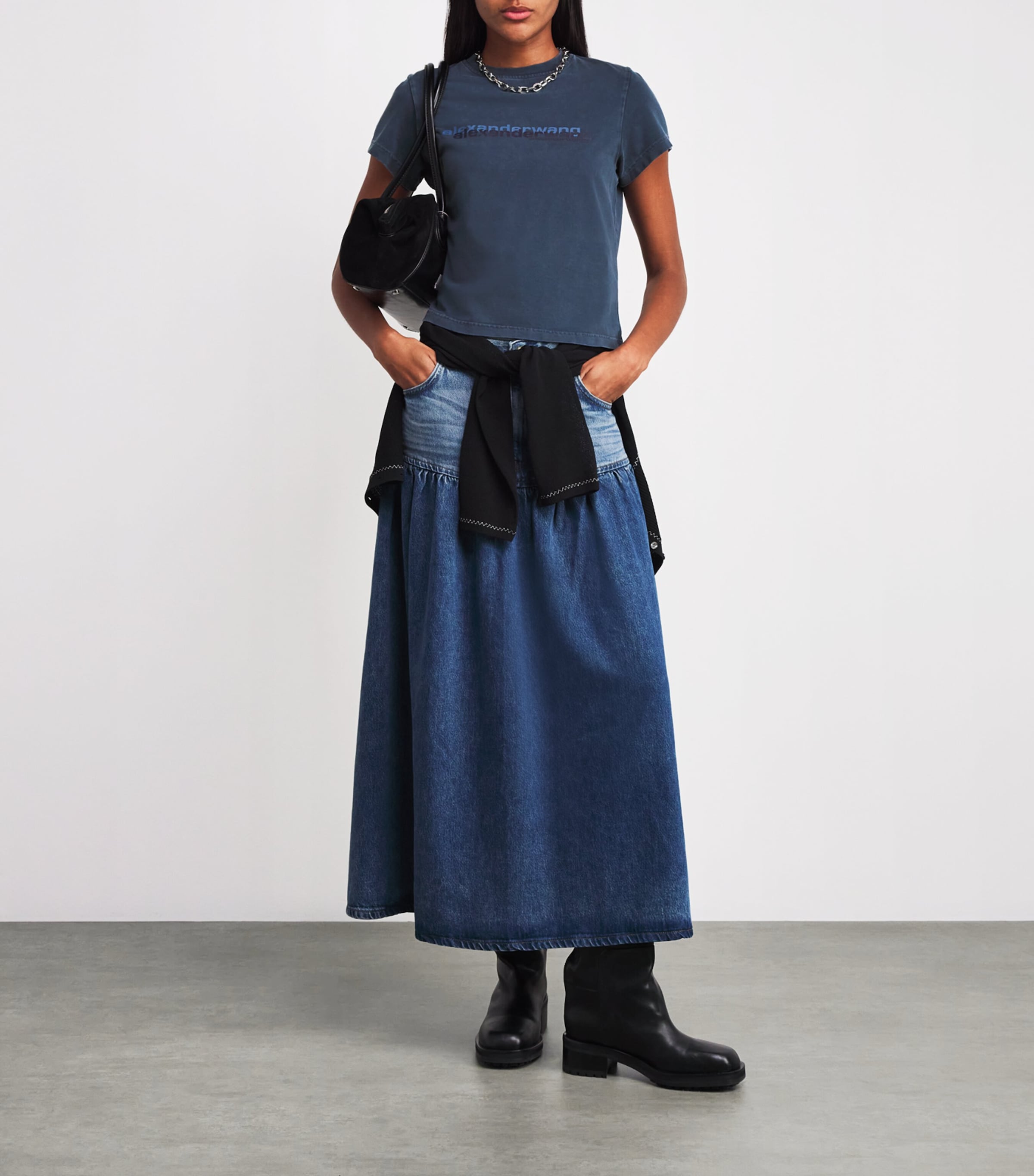 Navy Cotton Logo T-Shirt