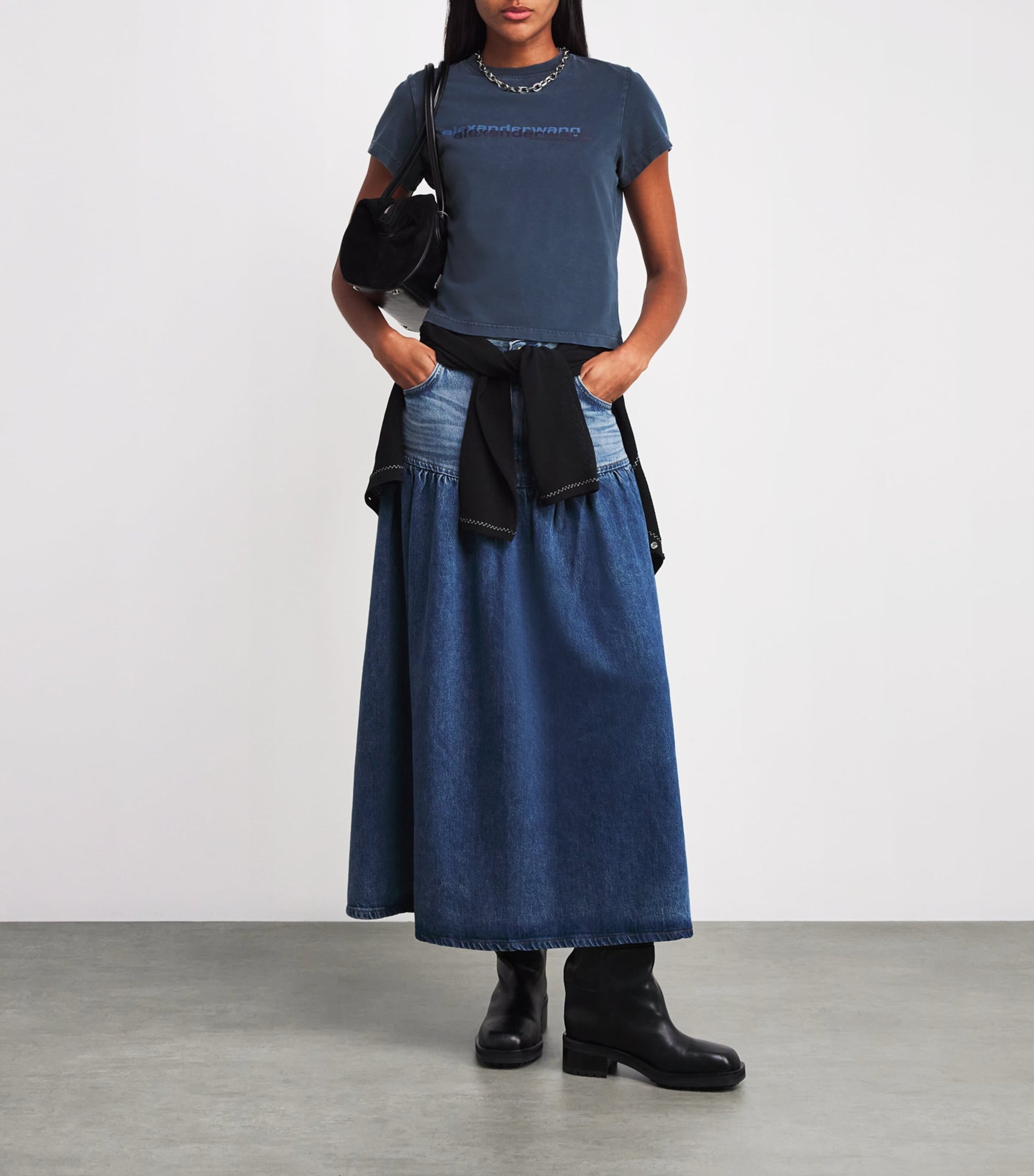 Navy Cotton Logo T-Shirt