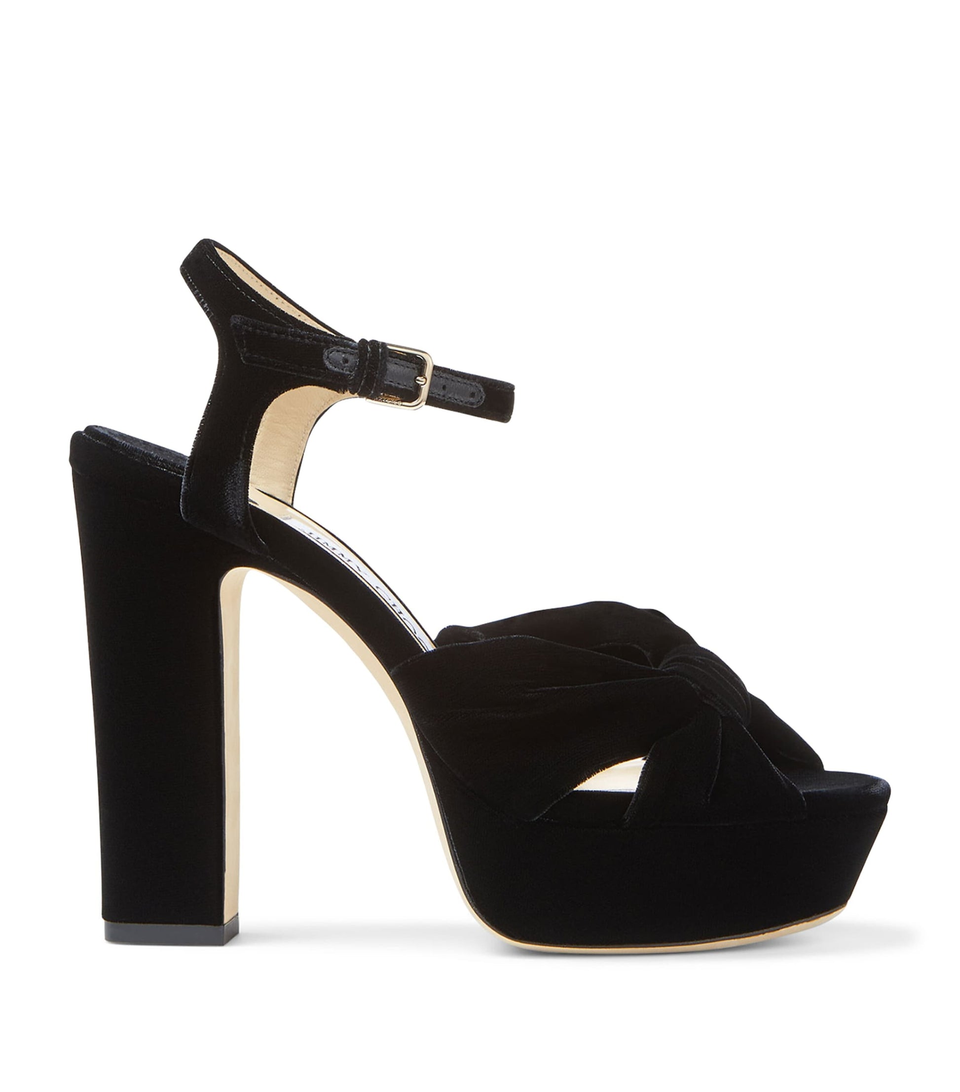 Black Heloise 120 Velvet Platform Sandals