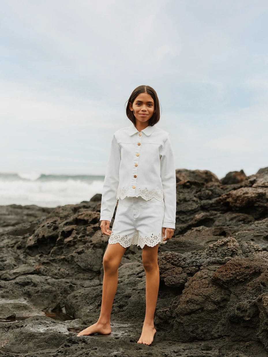 Molo - Adalyn broderie anglaise denim shorts