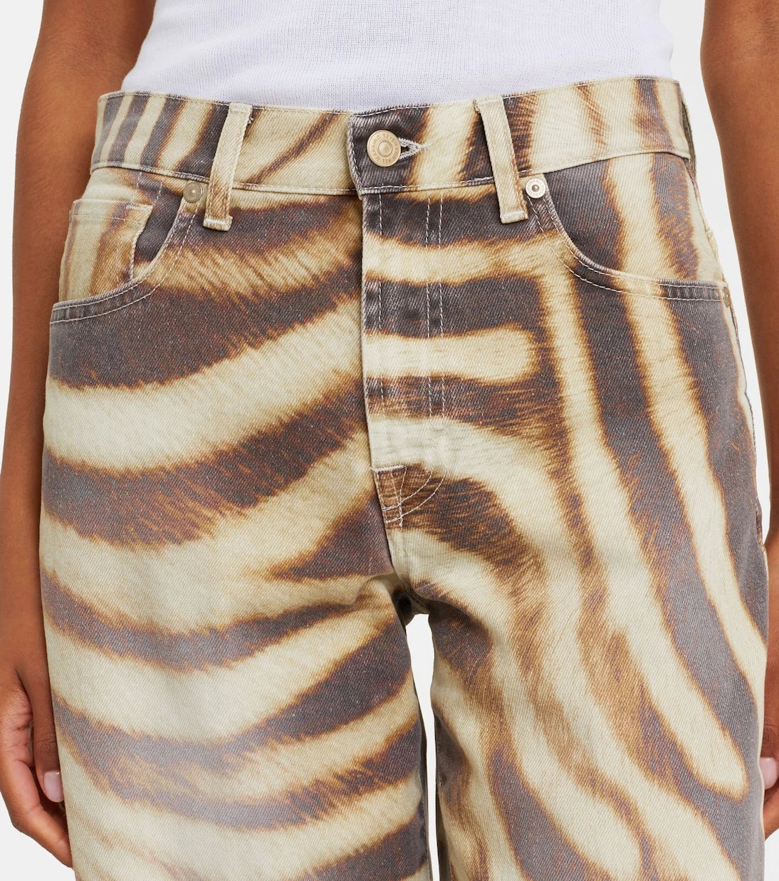 7 For All Mankind - Stovepipe zebra-print straight jeans