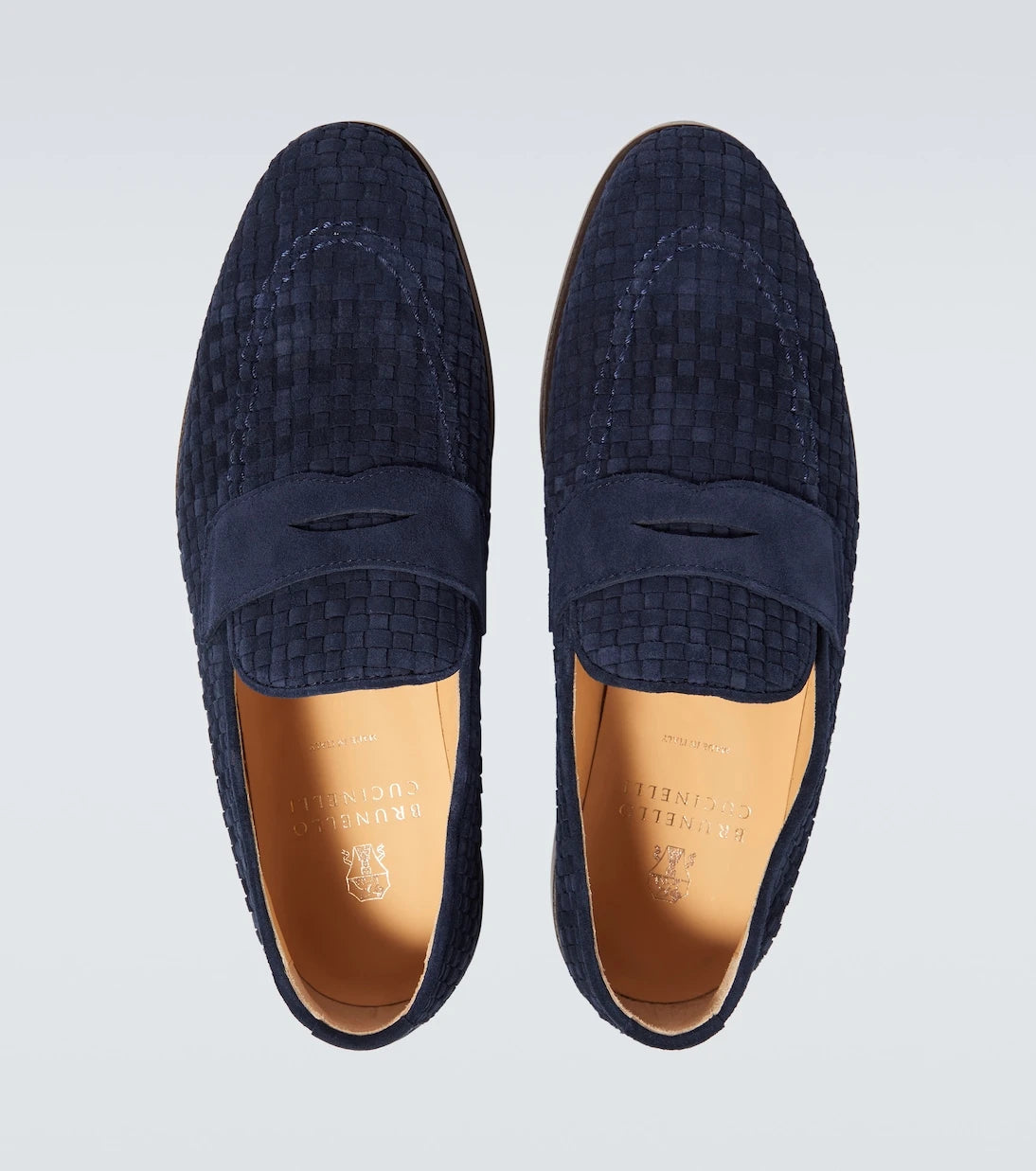 Brunello Cucinelli - Woven suede penny loafers