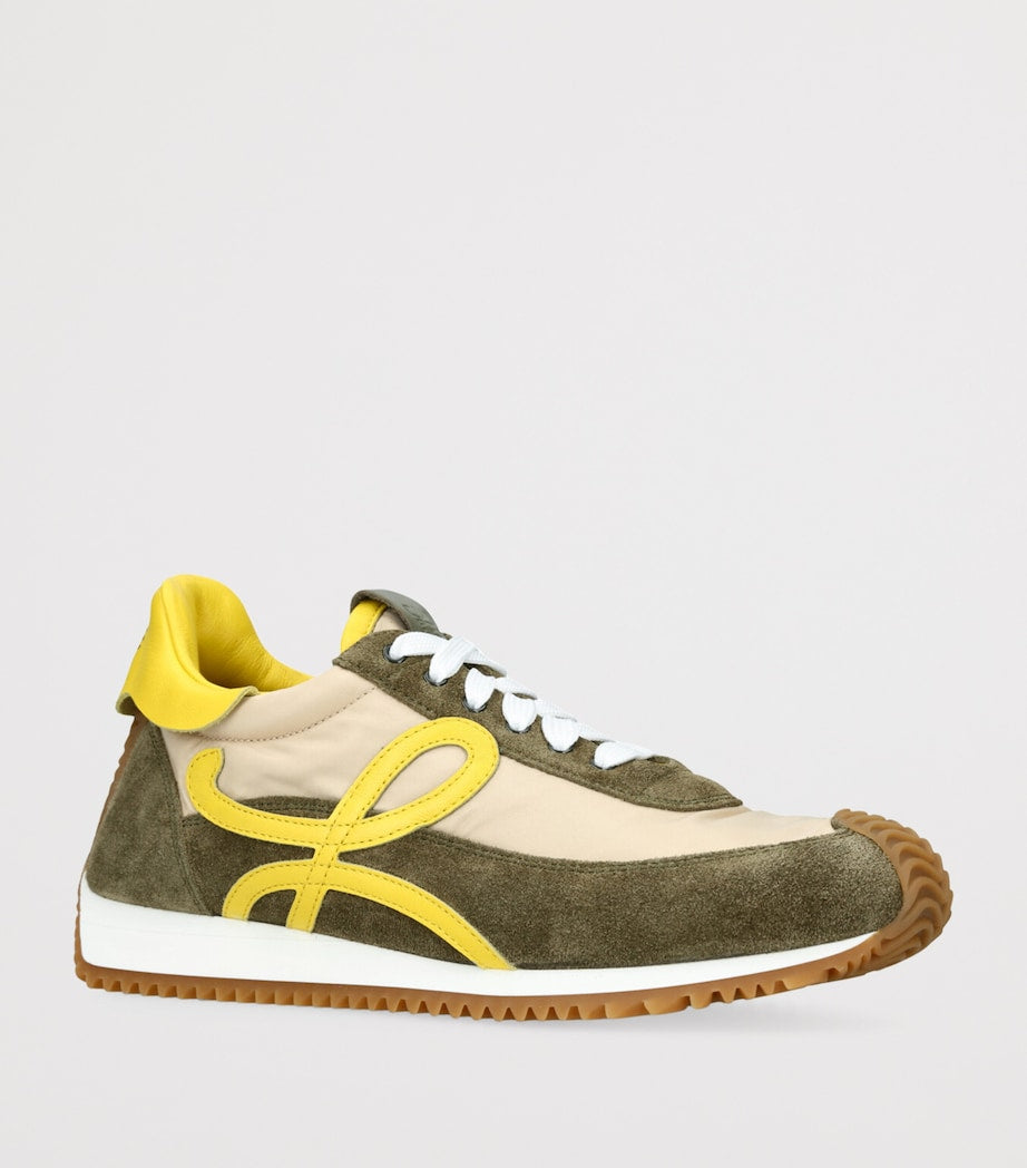 LOEWE Green Suede Flow Runner Sneakers