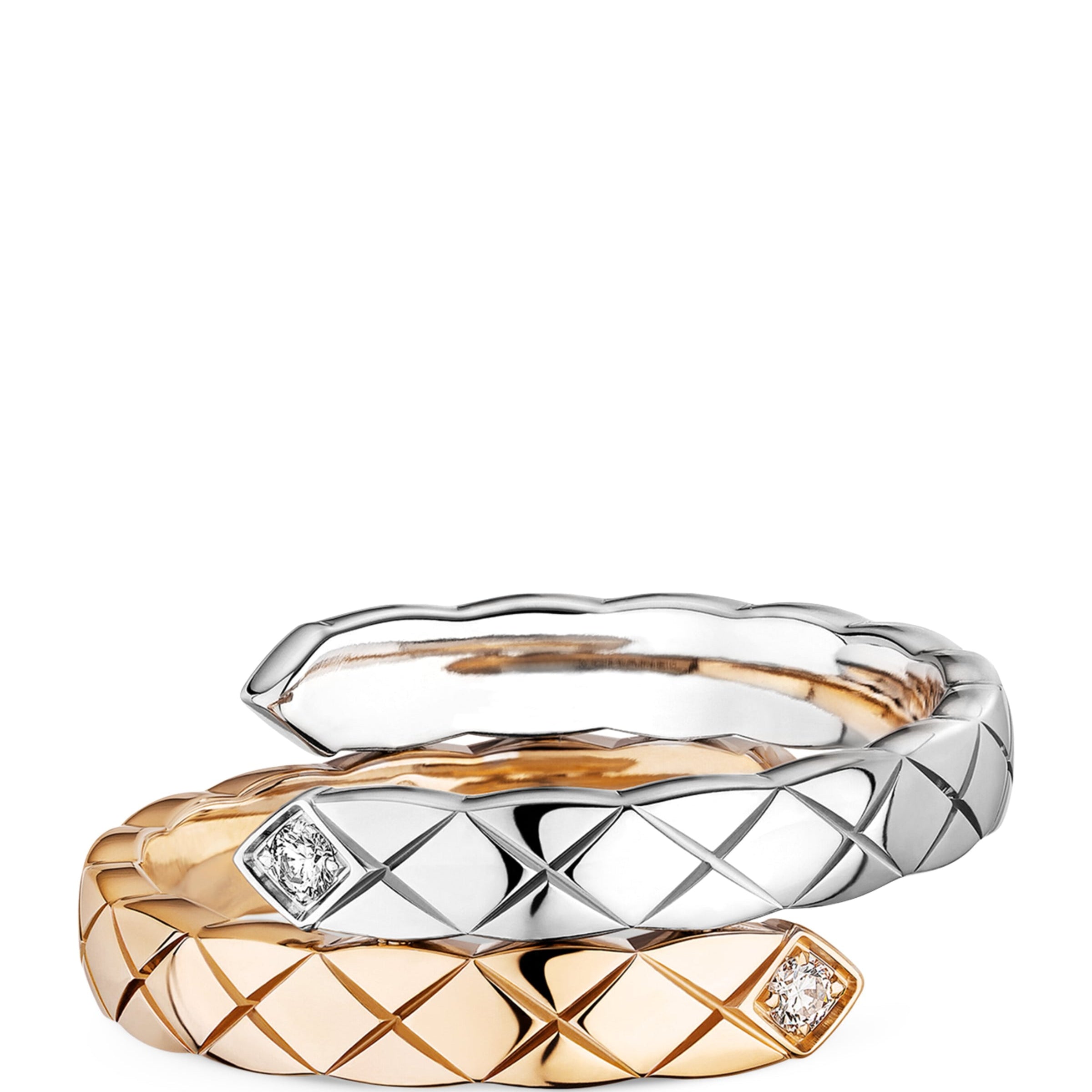 Beige Gold and Diamond Coco Crush Ring