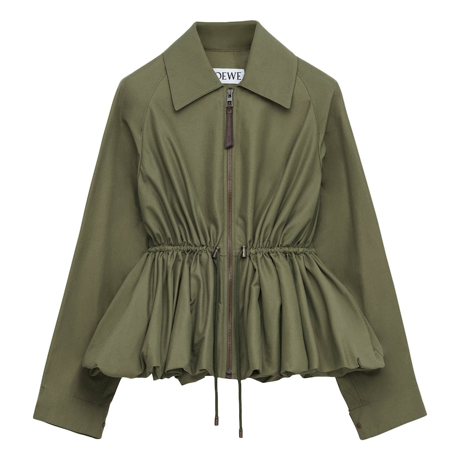 LOEWE Green Cotton Gathered Jacket