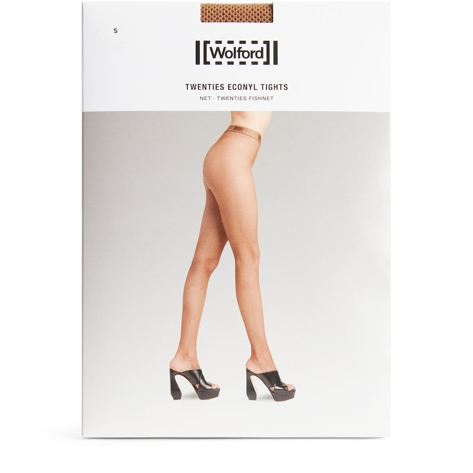 Brown Twenties Econyl Fishnet Tights