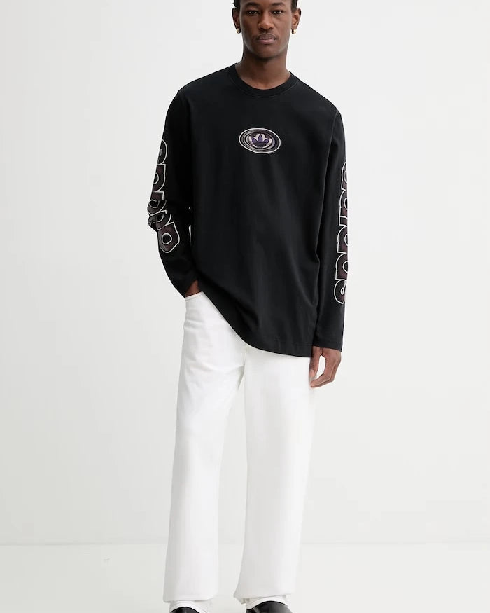 adidas Originals pamuklu uzun kollu bluz