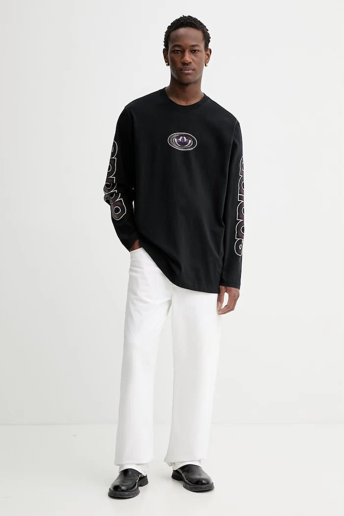 adidas Originals pamuklu uzun kollu bluz